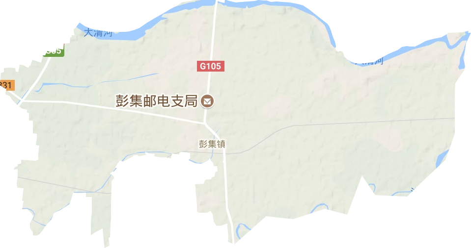 彭集街道地形地图