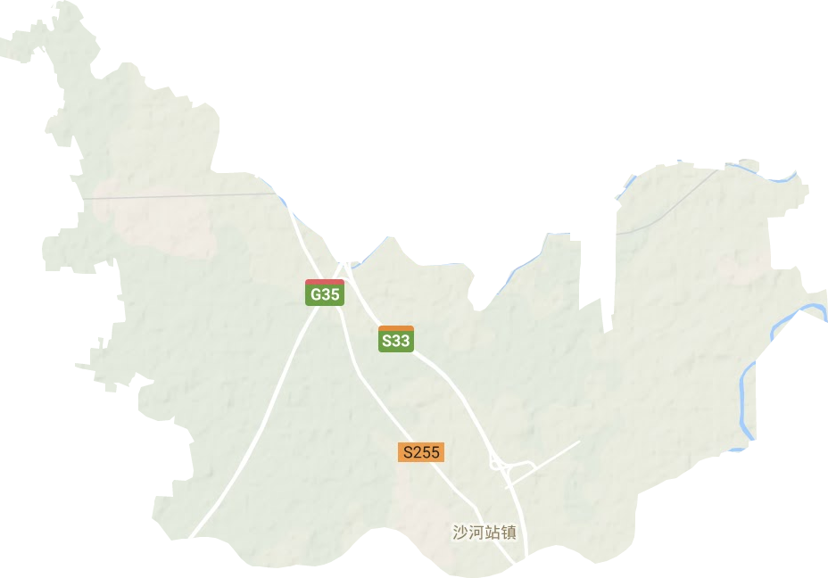 沙河站镇地形地图