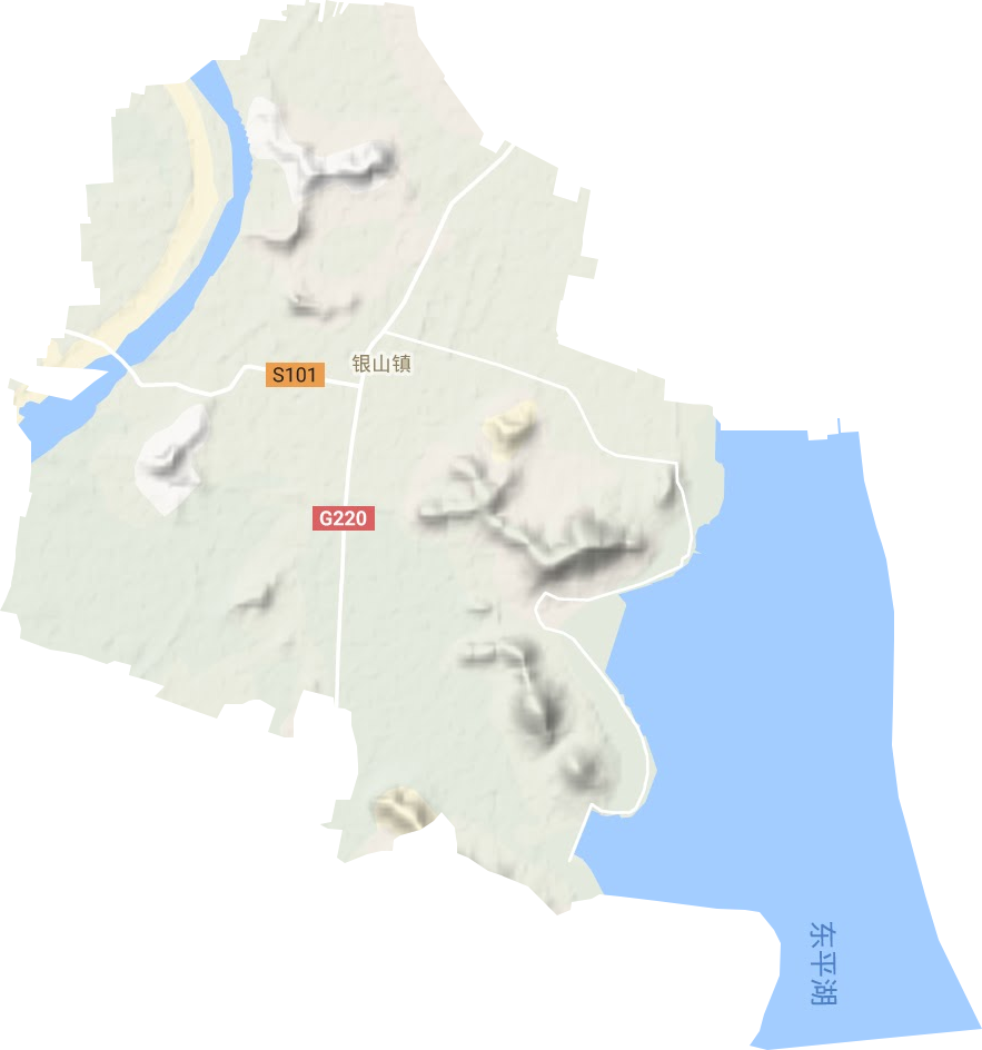 银山镇地形地图