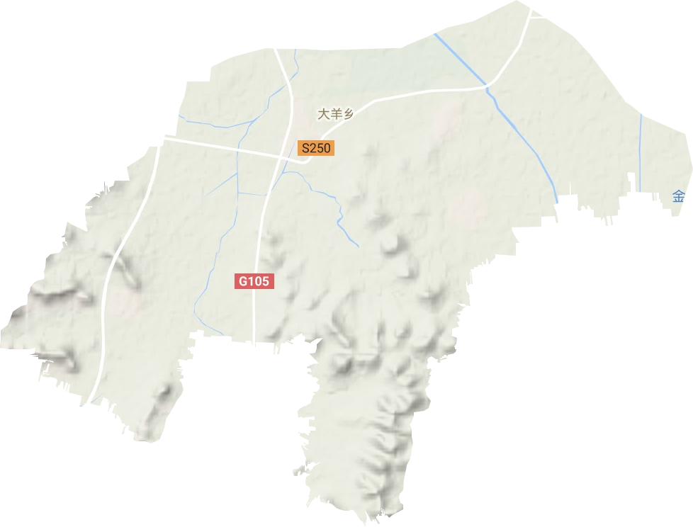 大羊镇地形地图