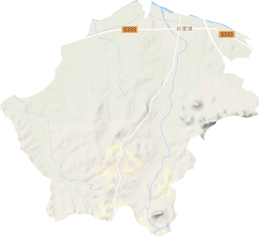 谷里镇地形地图