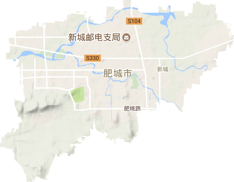 新城街道地形地图