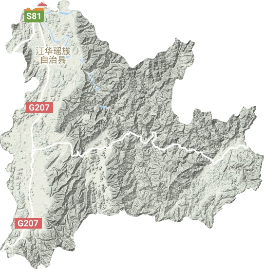 江华县地形地图