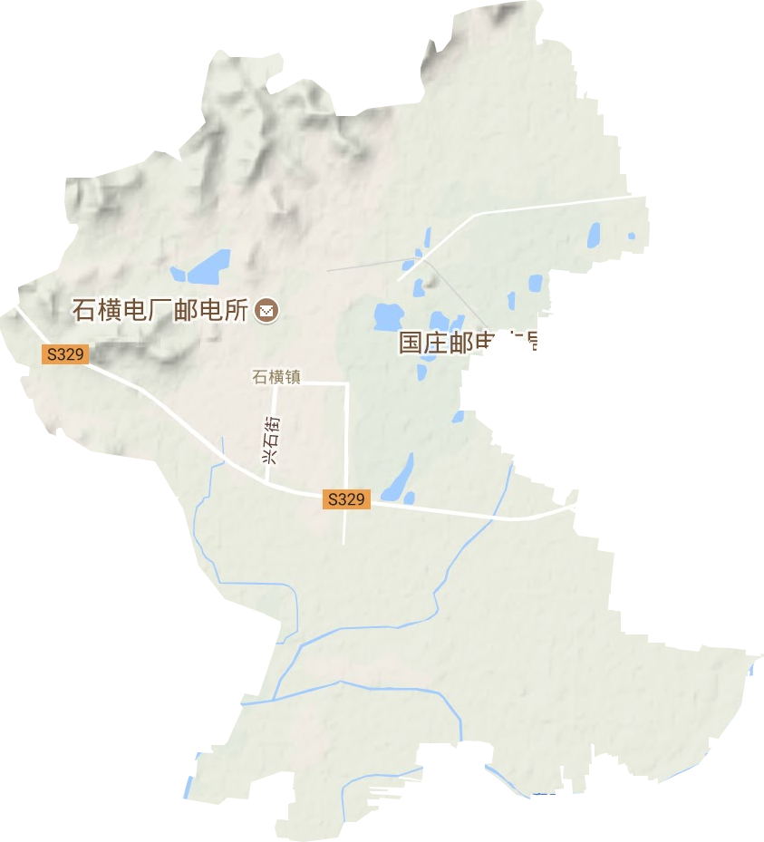 石横镇地形地图