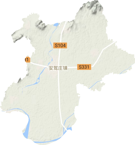 安驾庄镇地形地图