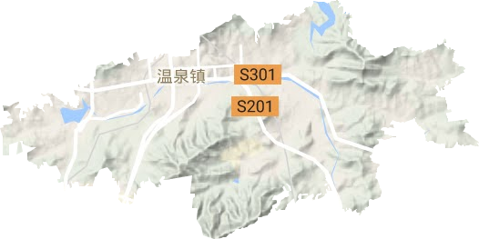 温泉镇地形地图