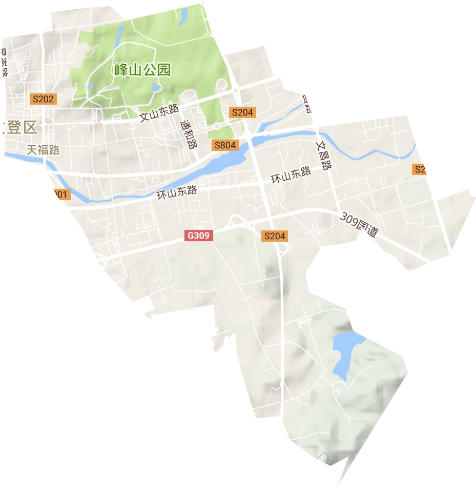 天福路街道地形地图