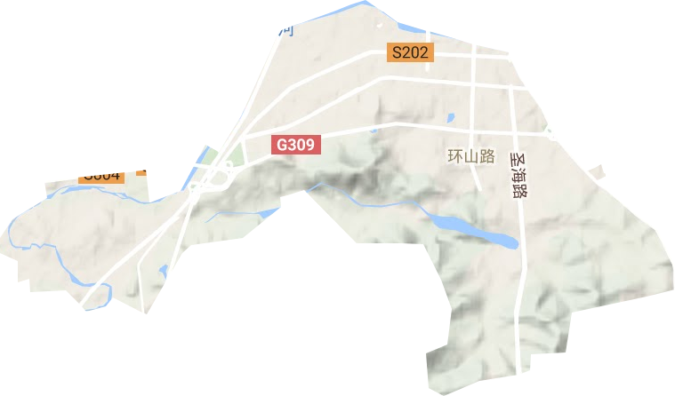 环山路街道地形地图