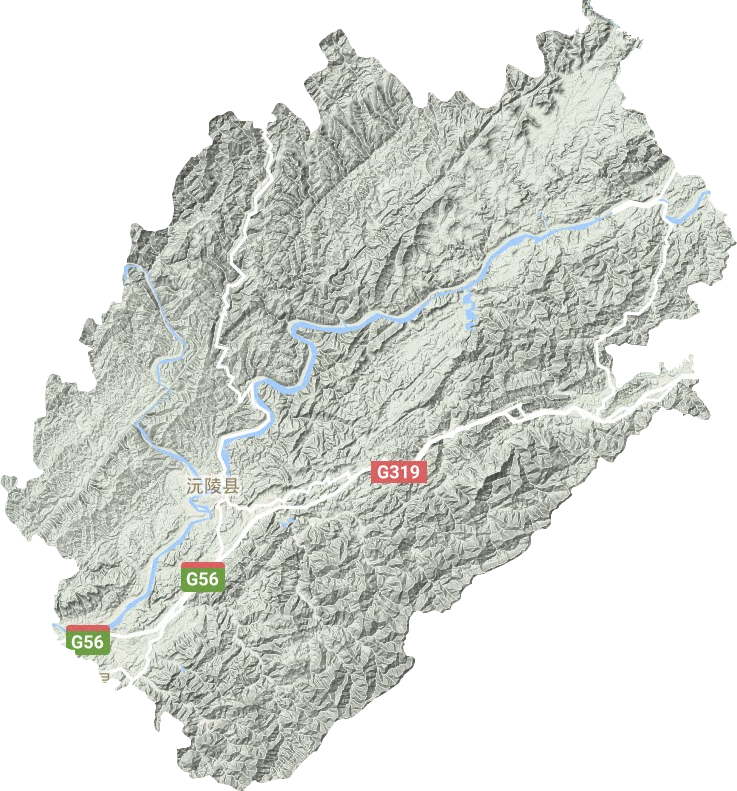 沅陵县地形地图