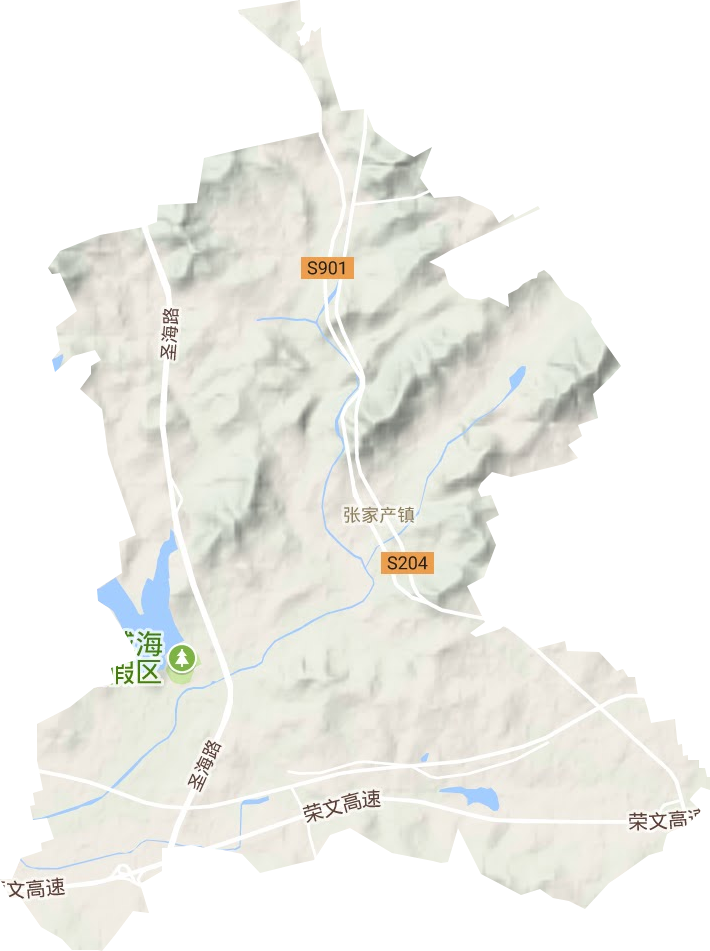 张家产镇地形地图