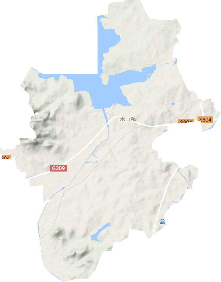 米山镇地形地图
