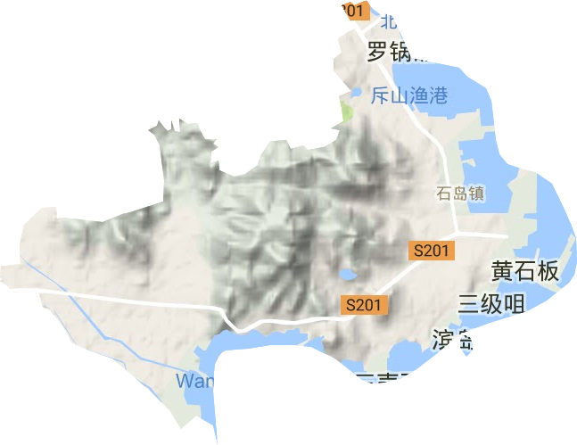 港湾街道地形地图