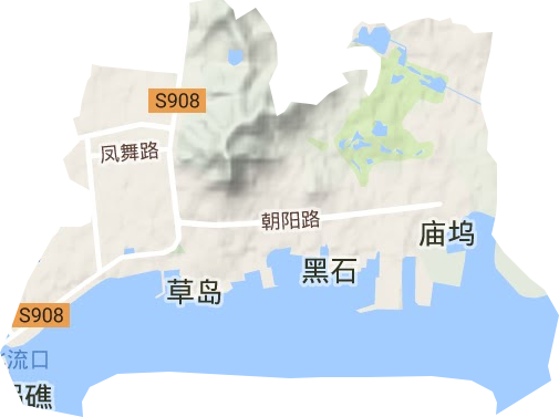 桃园街道地形地图