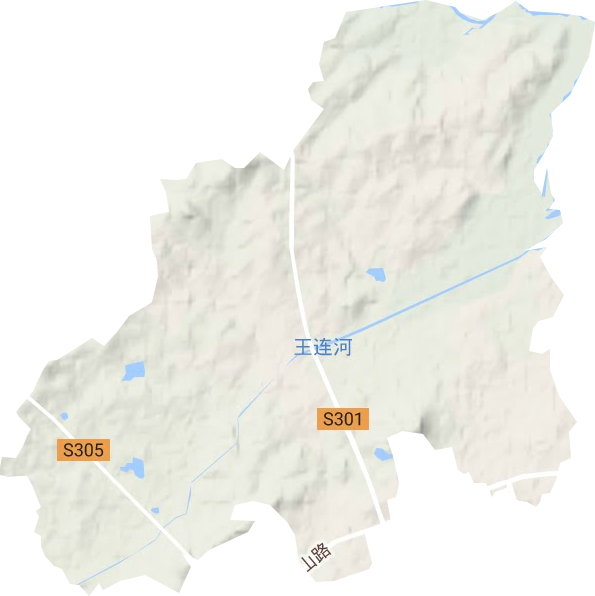 王连街道地形地图