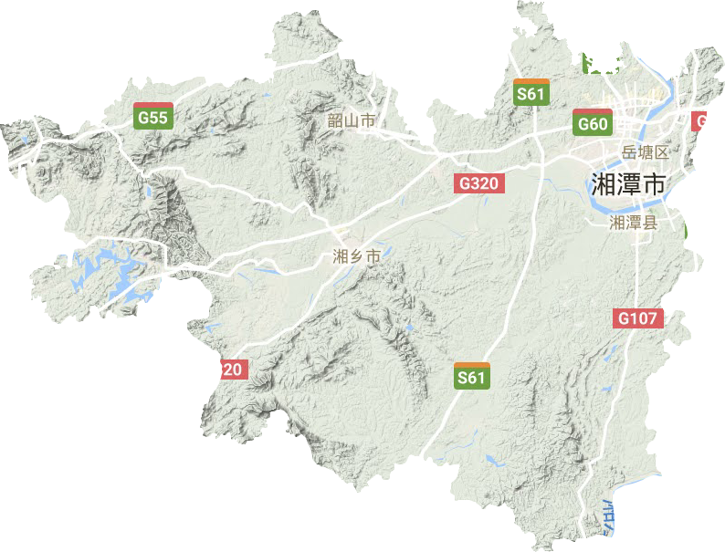 湘潭市地形地图