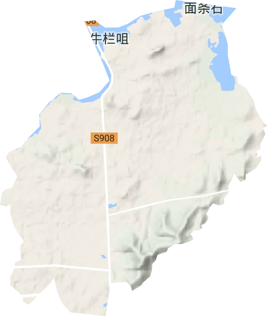 东山街道地形地图