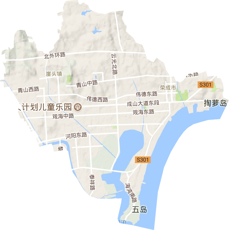 崖头街道地形地图