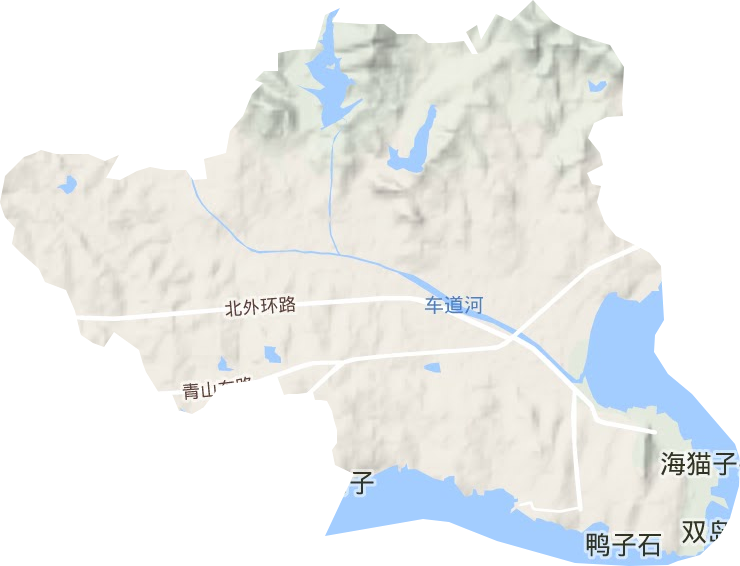 寻山街道地形地图