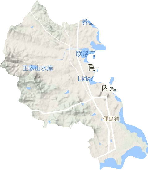 俚岛镇地形地图