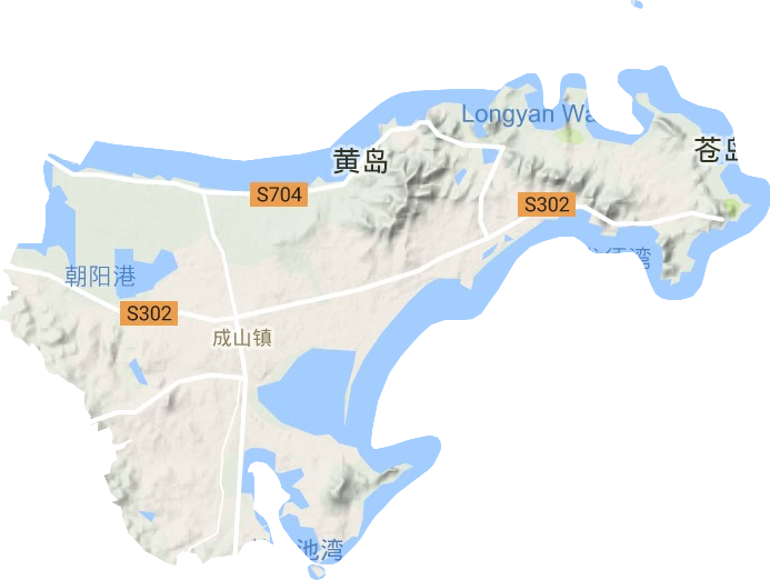 成山镇地形地图