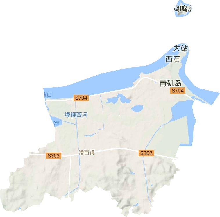 港西镇地形地图