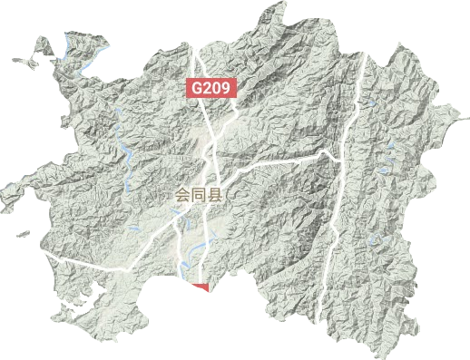 会同县地形地图