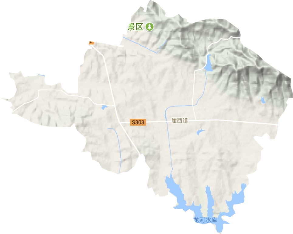 崖西镇地形地图