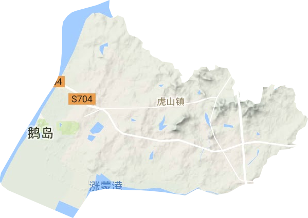 虎山镇地形地图