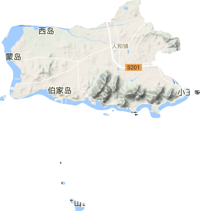 人和镇地形地图