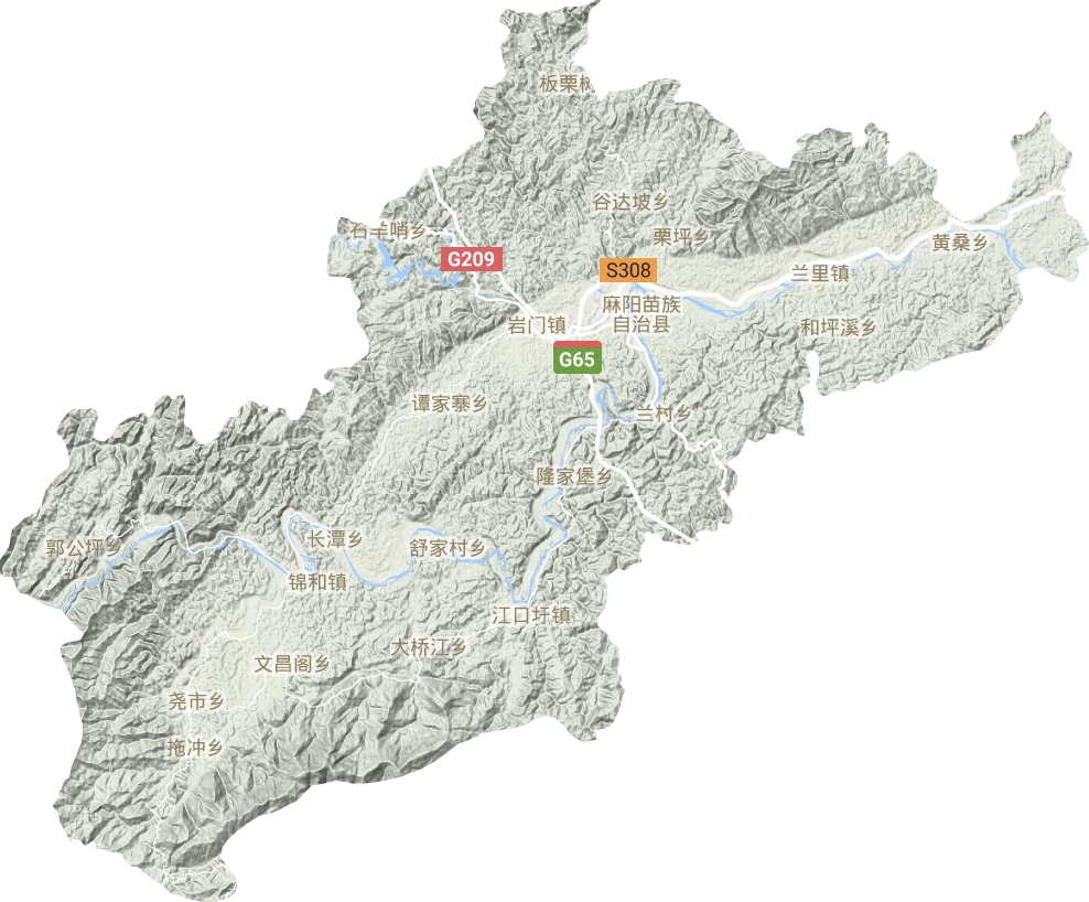 麻阳县地形地图
