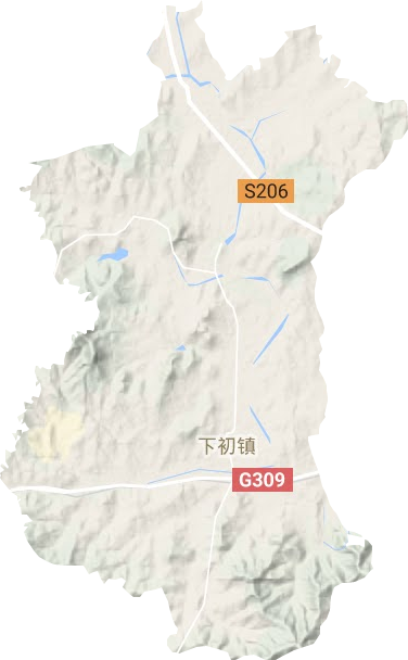 下初镇地形地图