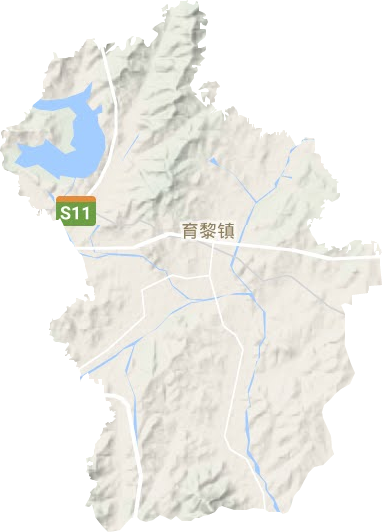 育黎镇地形地图