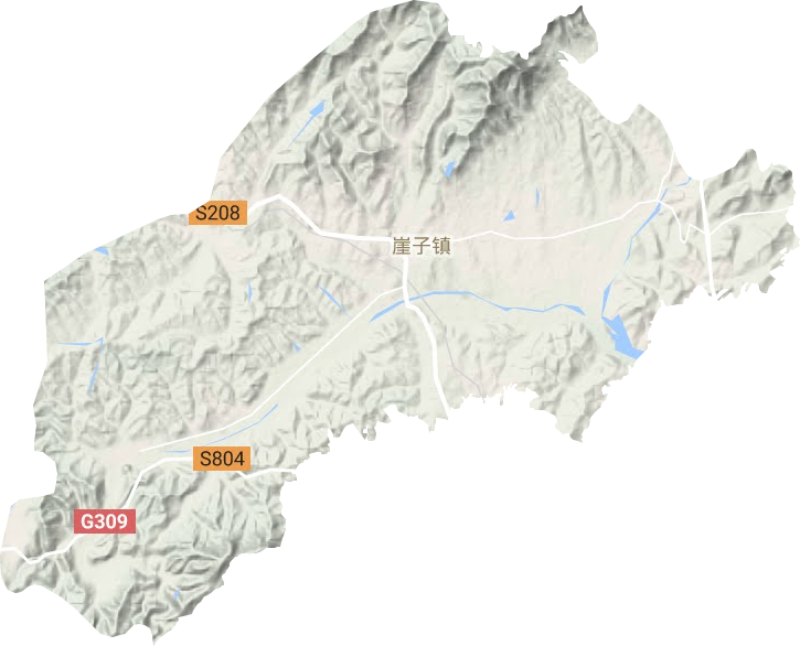 崖子镇地形地图