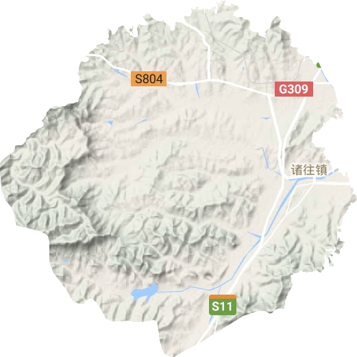 诸往镇地形地图