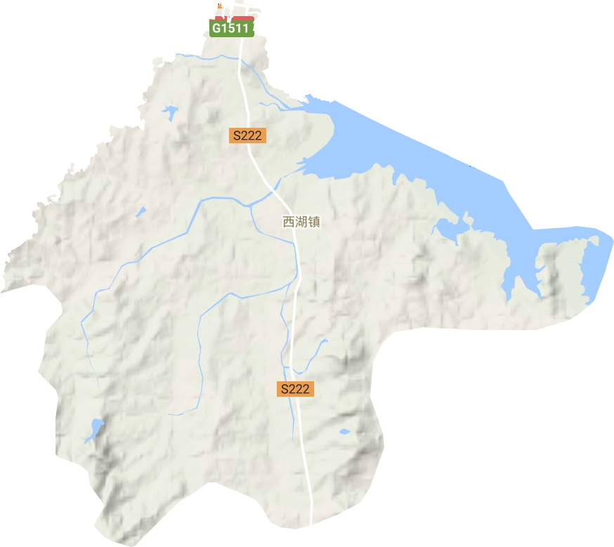西湖镇地形地图