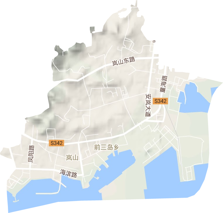 岚山头街道地形地图