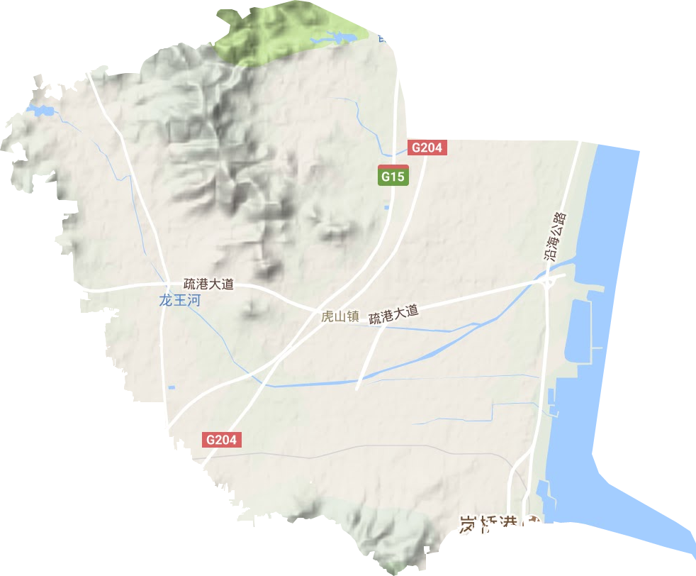 虎山镇地形地图