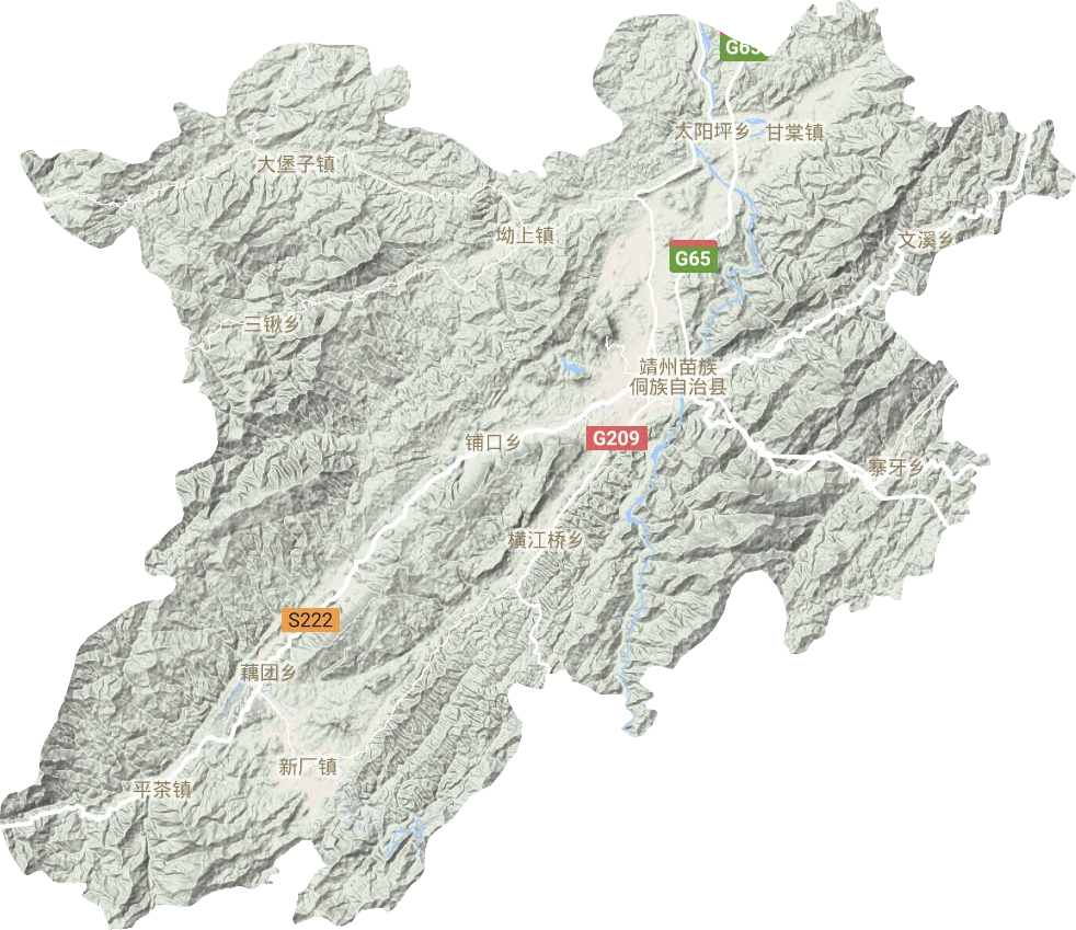 靖州县地形地图