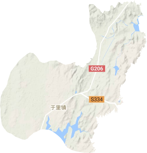 于里镇地形地图