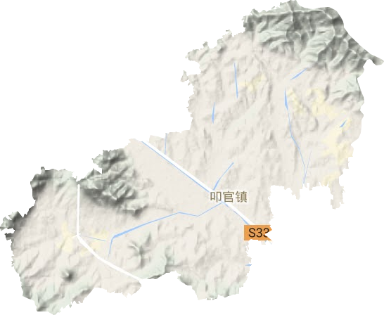 叩官镇地形地图