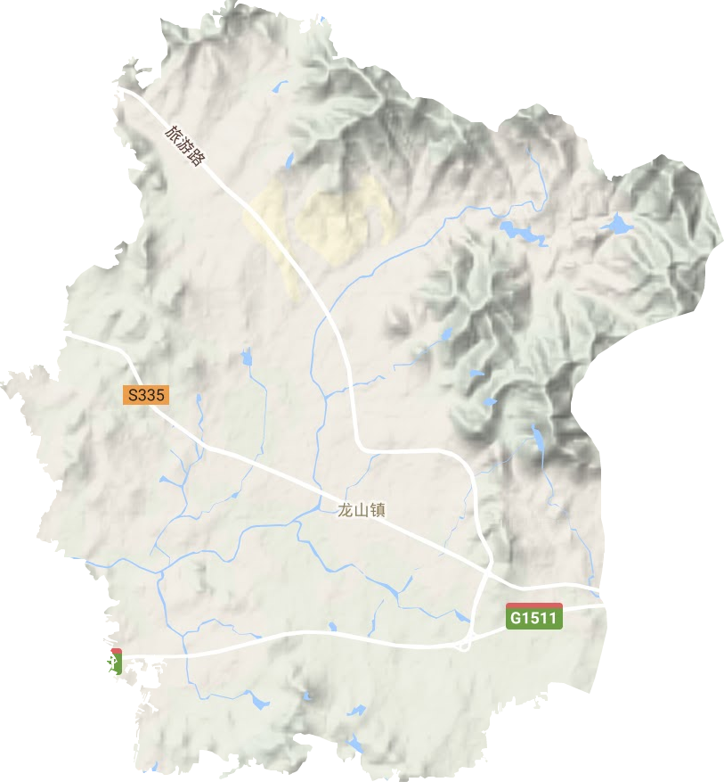 龙山镇地形地图