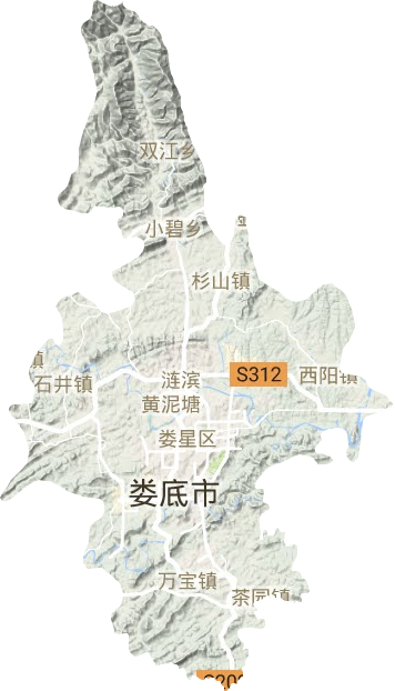 娄星区地形地图