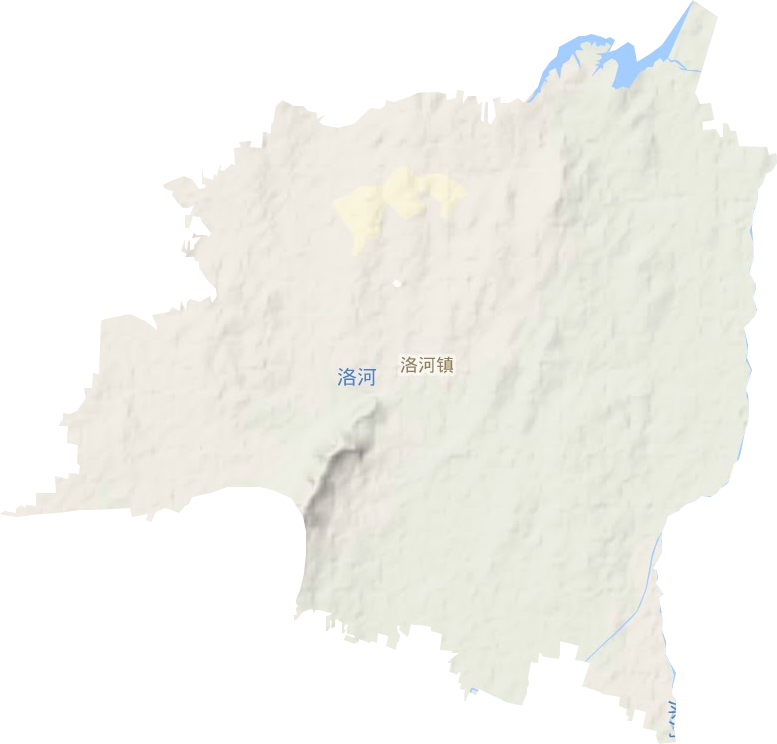 洛河镇地形地图
