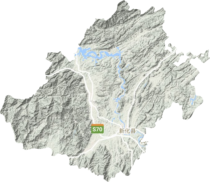 新化县地形地图