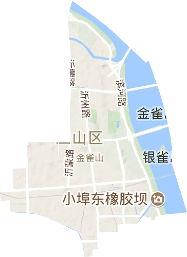 金雀山街道地形地图