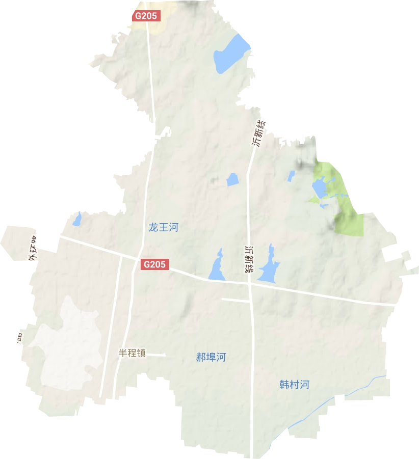 半程镇地形地图