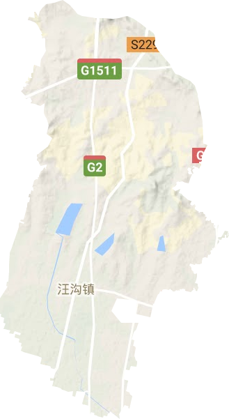 汪沟镇地形地图