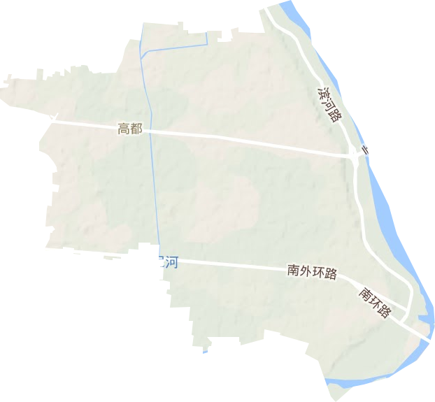 高都街道地形地图