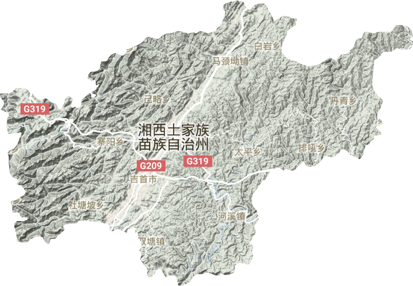 吉首市地形地图