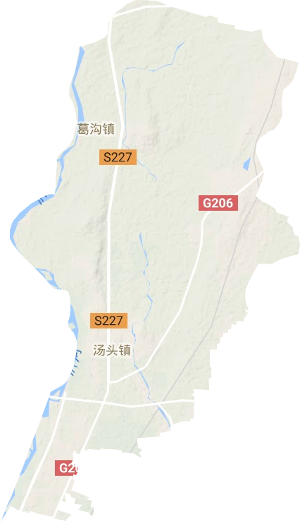 汤头街道地形地图